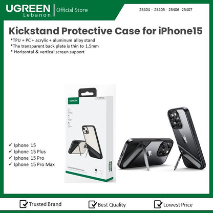 Kickstand Protective Case For Iphone 15 Pro Ugreen - 25406