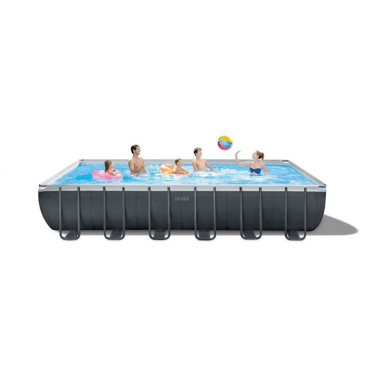 Intex, Rectangular Ultra XTR Frame Above Ground Pool Sand Filter Pump + Accessories 7.3m X 3.6m X 1.3m