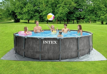 Intex, Prism Frame Greywood Premium Above Ground Pool Filter Pump + Accessories 5.49 x 1.22 m
