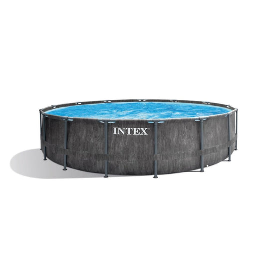 Intex, Prism Frame Greywood Premium Above Ground Pool Filter Pump + Accessories 5.49 x 1.22 m
