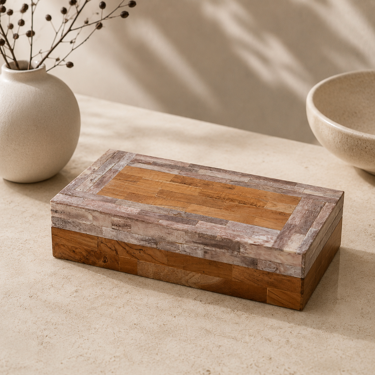 Karaca Home Afr Bone Wood Box 28 × 16 cm, 300.01.01.2460