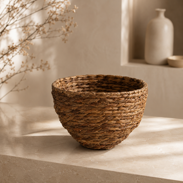 Karaca Home Lora Boho Style Wicker Round Basket 30 cm, 300.21.02.0120