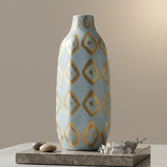 Karaca Home Joyful Blue Ceramic Vase 25 cm, 300.22.02.0038
