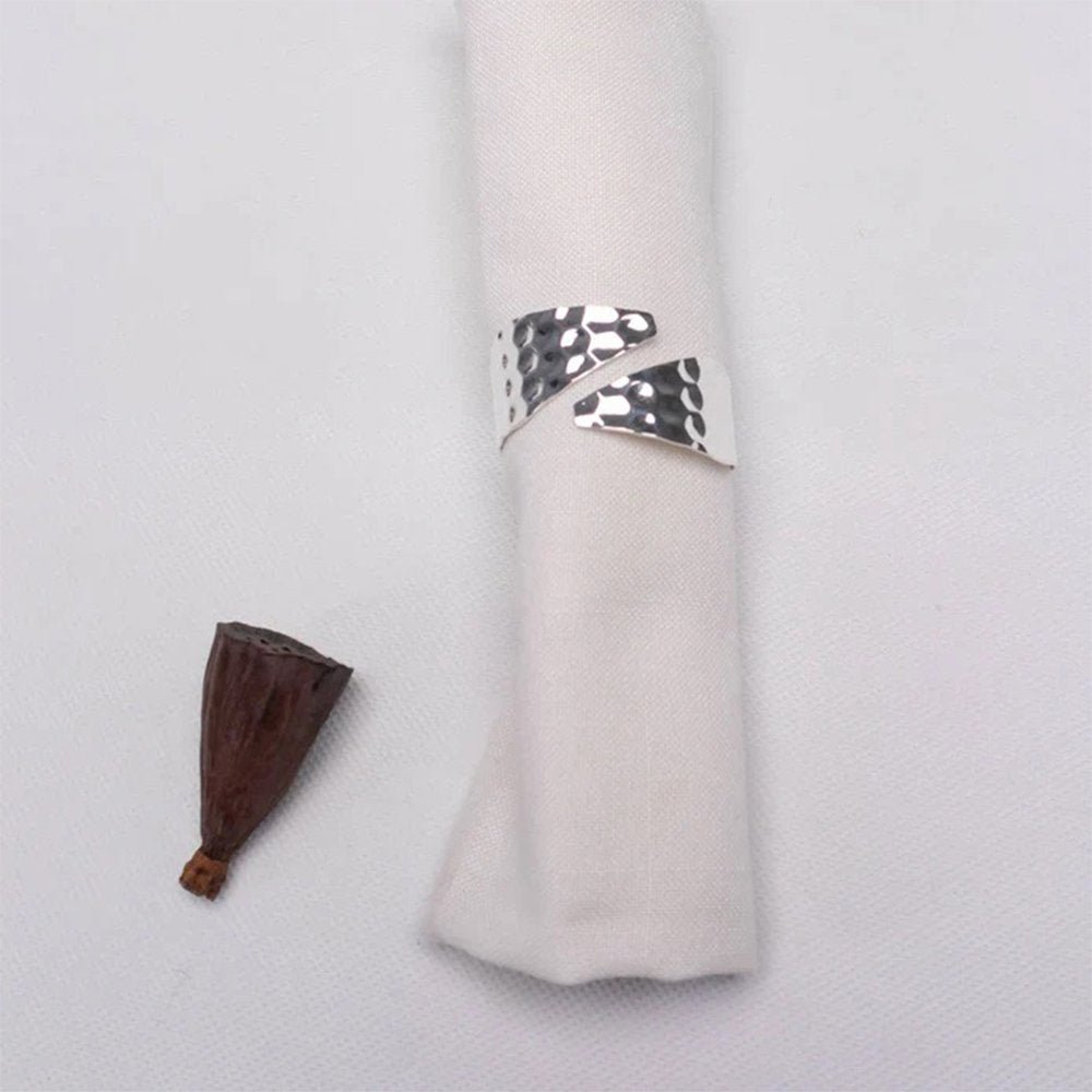 Karaca Home Hammered Metal Napkin Ring Set, 2Pcs