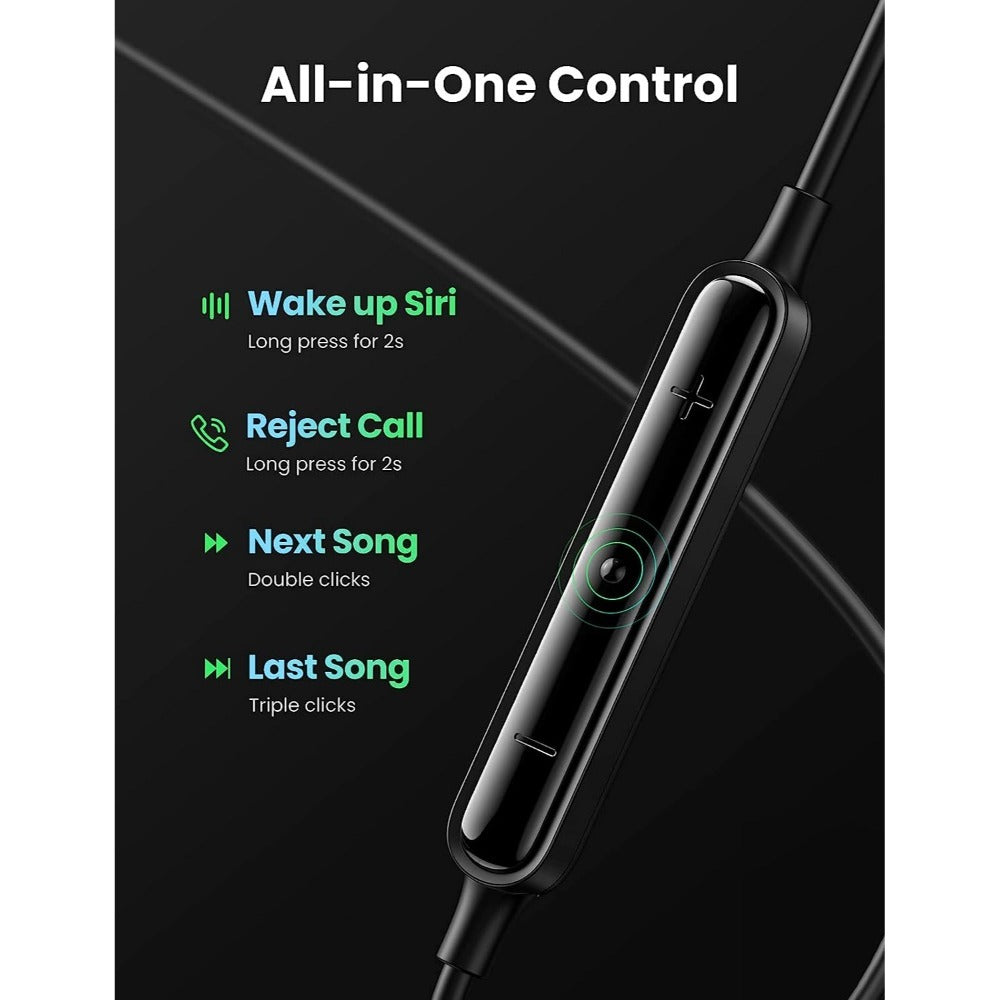 Ugreen, Mfi Certified Lightning Wired Earphones With Microphone, Noise Isolation, Powerful Bass Ugreen Ep103-30631