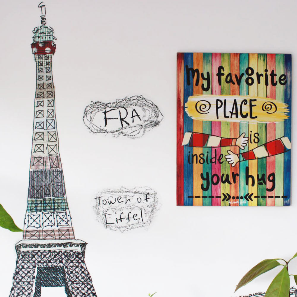 Smile Yalla, Valentine's Day, Wood Wall Frame Decoration, My Favorite Place Is Inside Your Hug