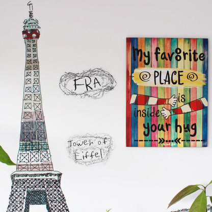 Smile Yalla, Valentine's Day, Wood Wall Frame Decoration, My Favorite Place Is Inside Your Hug