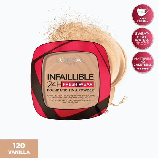 L'Oreal Paris, Infaillible 24H Fresh Wear Foundation Make Up 24Th Duration ,120 Vanilla