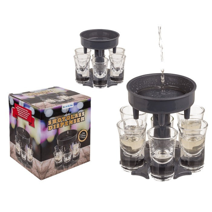 Out Of The Blue, Shot Glass Dispenser With 6 Shot Glasses 12,3 X 13,2 Cm#79/4048.