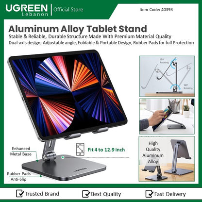 Ugreen, Aluminum Alloy Multi-Angle Phone And Tablet Stand, Height Adjustable & Foldable Holder