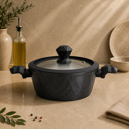 Karaca BioDiamond Non-Stick Antibacterial Handle Induction Stockpot 24 cm, 153.03.08.0423