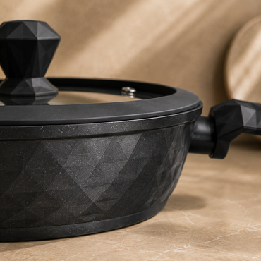 Karaca BioDiamond Non-Stick Antibacterial Handle Induction Shallow Casserole with Lid 30 cm, 153.03.08.0425