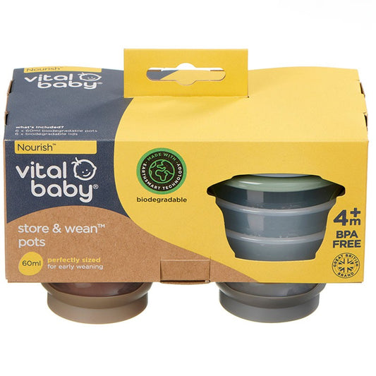 Vital Baby, Nourish Store & Wean Pots 60ml 6pk - Natural