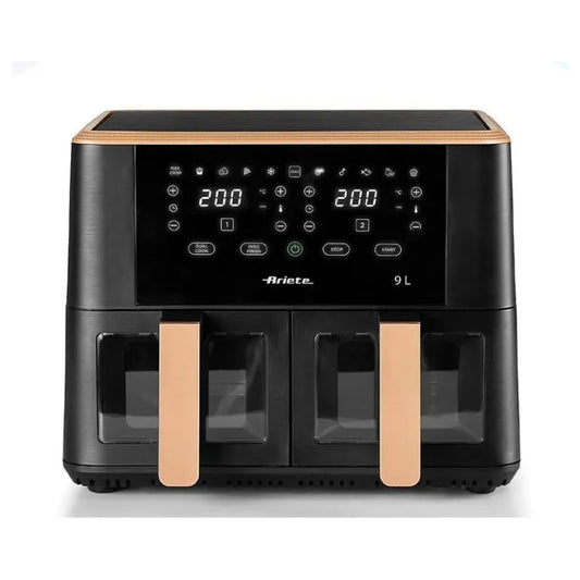 Ariete, Dual Air Fryer 9L, 2400W, Black-Pink Gold, Window Door, 4631-01