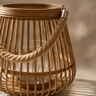Karaca Home Melanie Bamboo Lantern 27 x 27 cm, 300.22.02.0047