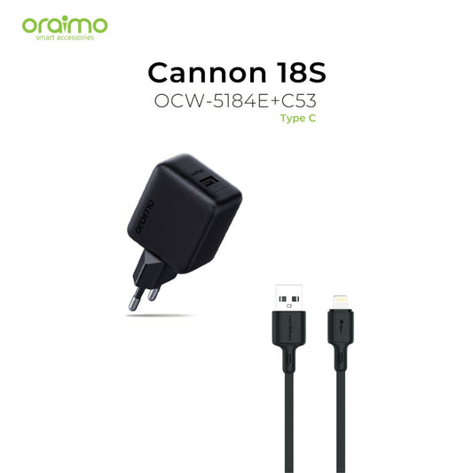 Oraimo, Charger Kit Eu Ocw-5184E+C53 Black