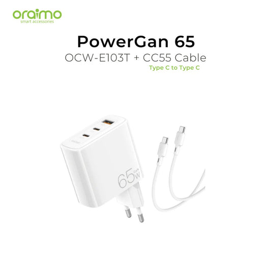 Oraimo, Charger Kit Oraimo, Euocw-E103T+Cc55 White 65W