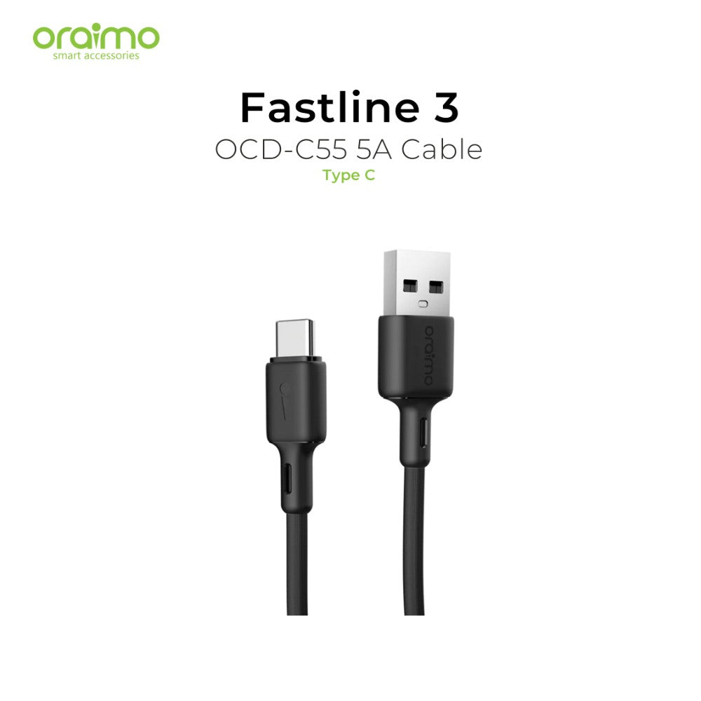 Oraimo, Data Cable Black Ocd-C55 Type-C 1M/5A