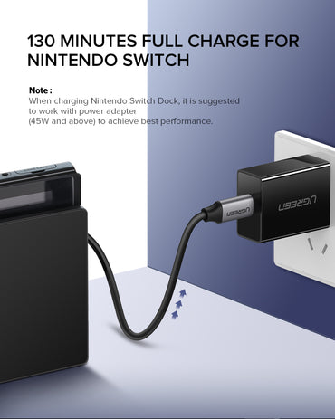 Ugreen, Usb-C 3.1 Gen1 Male To Male, Pd60W Fast Charge & Data Cable (5Gbps) - Nylon Braided & Aluminum Body Ugreen Us161 - 50751