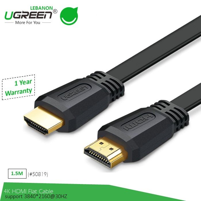 Ugreen, 4K Hdmi 2.0 Flat Cable, Available in Different Sizes