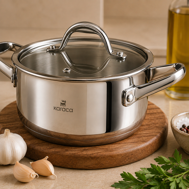 Karaca 3Ply PowerSteel 316+ Stainless Steel Pot 20 cm, 153.03.08.0550