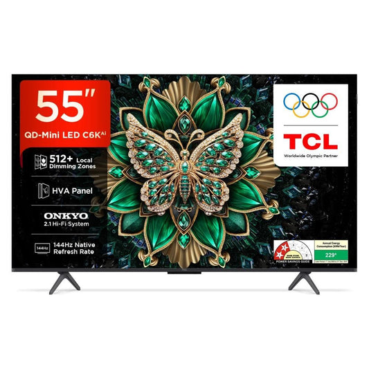 Tcl, 55' Uhd C6K Premium Qd-Miniled Google Tv