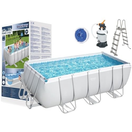 Best way, Power Steel Rectangular Steel Frame Pool Set with Filter Pump + Accessories 4.12m X 2.01mX 1.22m