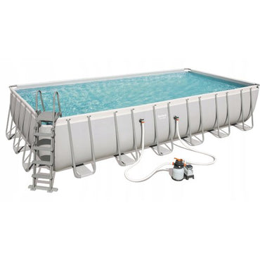 Best way, Power Steel Rectangular Steel Frame Pool Set with Filter Pump + Accessories 7.32m x 3.66m x 1.32m