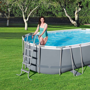 Best way, Power Steel Swim Vista Series Oval Pool Set with Filter Pump + Accessories 5.49m x 2.74m x 1.22m