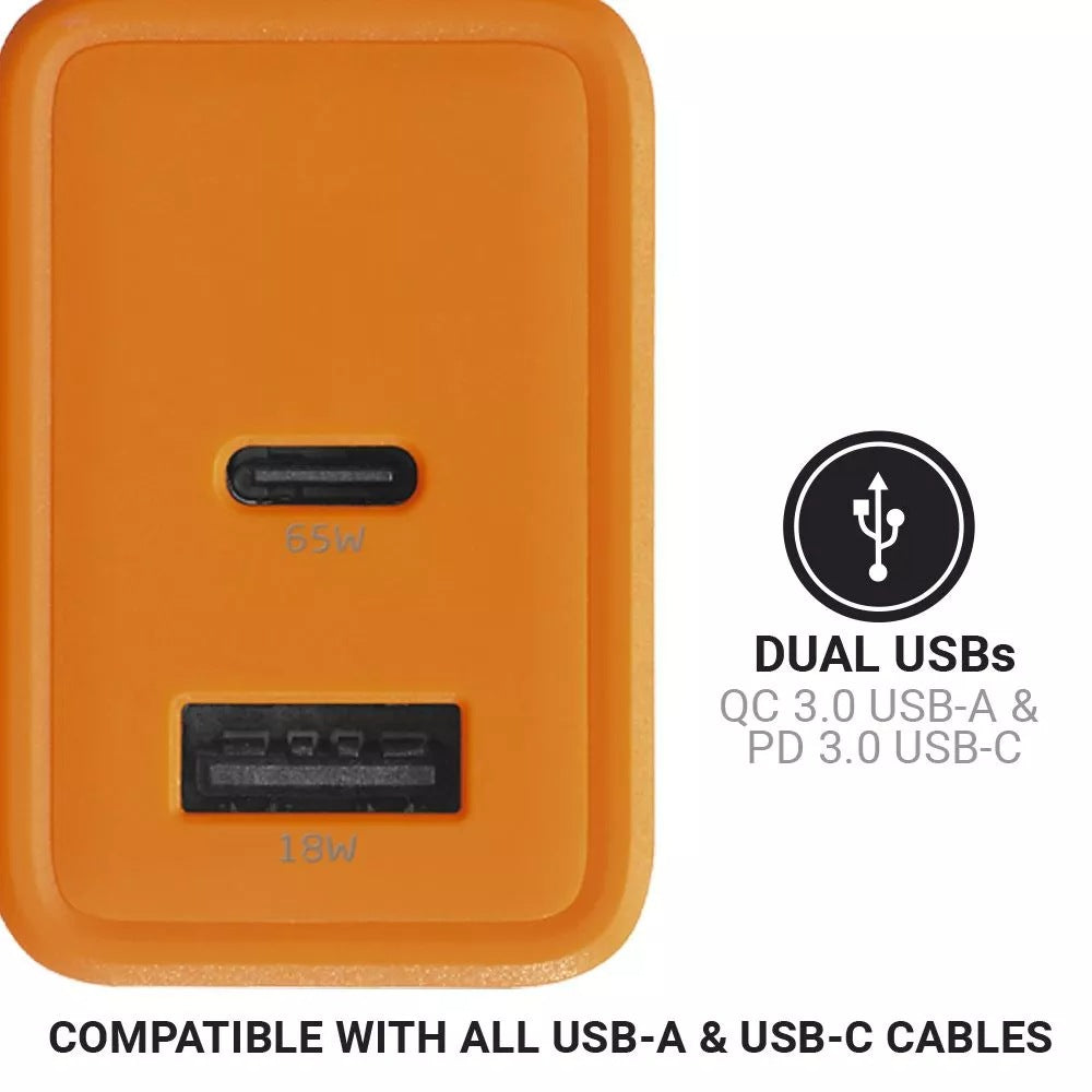 Go Travel, Worldwide USB-A and USB-C Gan Charger + 65W PD