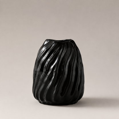 Karaca Home Mooney Black Ceramic Vase 15 cm, 300.22.02.0076