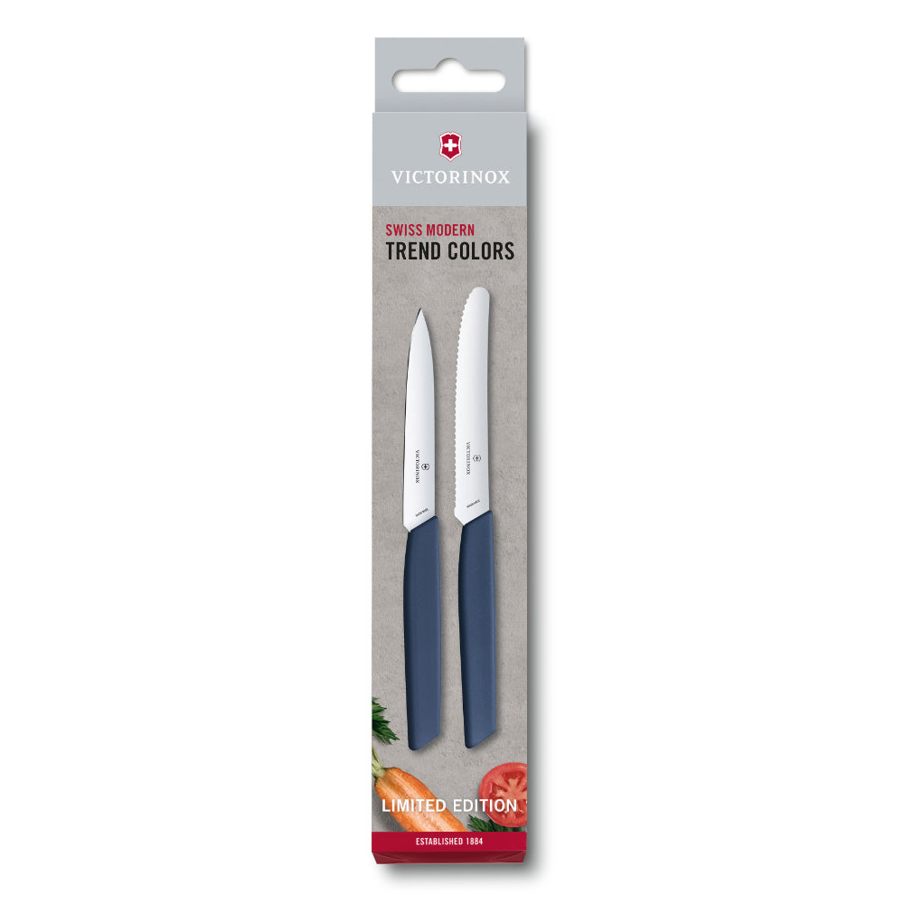 Victorinox Swiss Modern Paring Knife Set, 2 Pieces [Blue], 6.9096.2L3