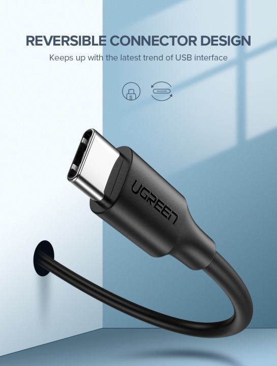 Ugreen, USB To USB-C 5V/3A Fast Cable (Black), Available in Different Sizes