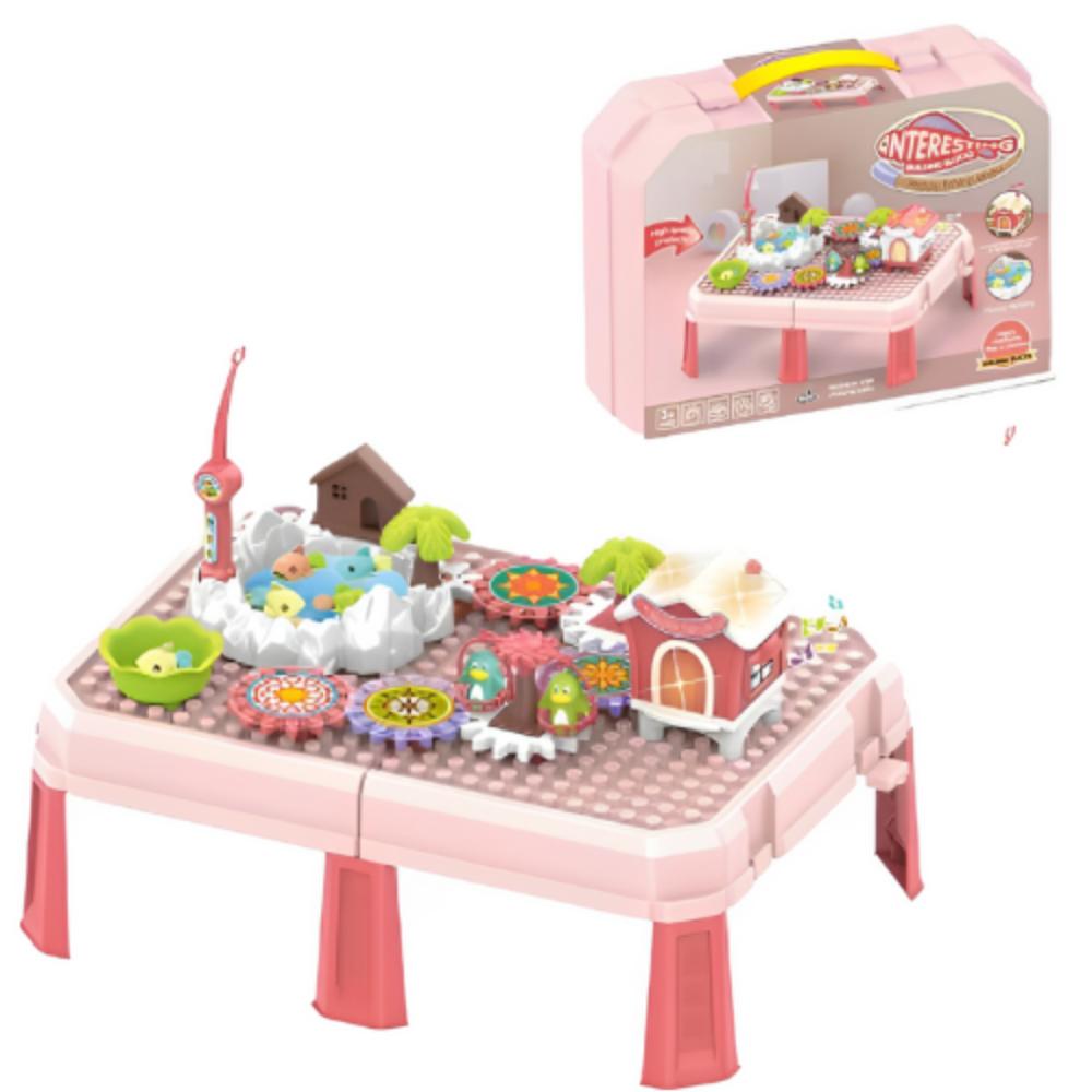 Building Block With Light And Sound Table Multifunction Pretend Play Set6300