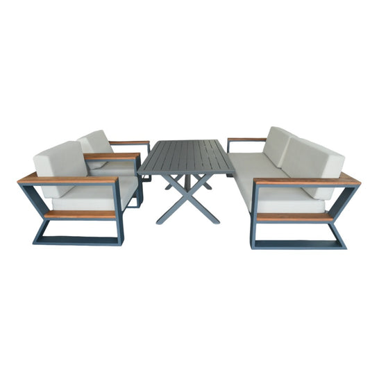 BT, Out Sofa Set Bt Zeus 3+1+1+Cross Table Grey +Cappu