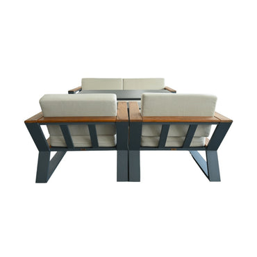 BT, Out Sofa Set Bt Zeus 3+1+1+Cross Table Grey +Cappu