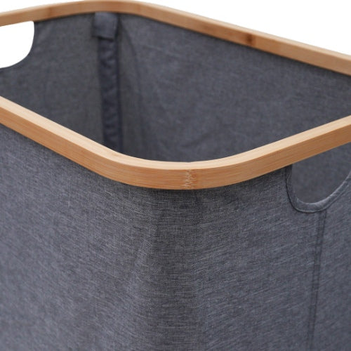 Collapsible Laundry Basket With Bamboo Frame