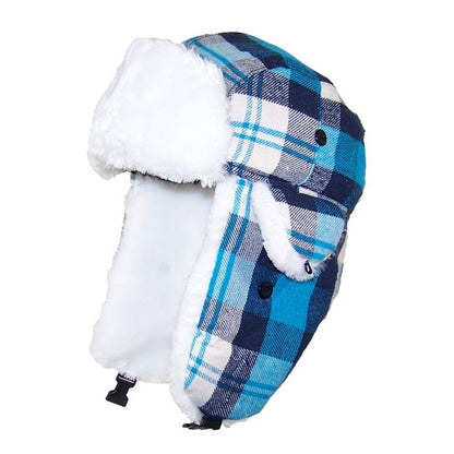 Cool Gift, Winter Hats Big Kids Plaid Russian, Available in Different Colors