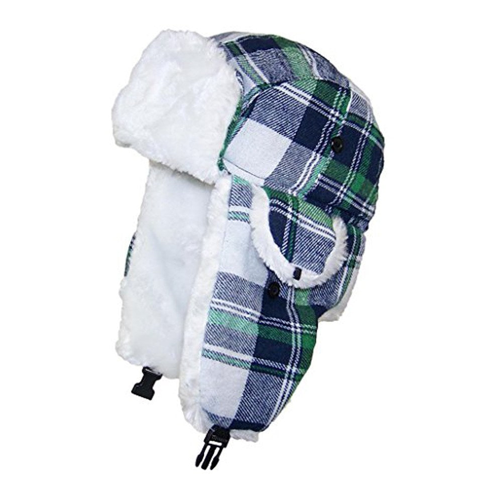 Cool Gift, Winter Hats Big Kids Plaid Russian, Available in Different Colors
