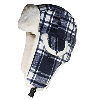 Cool Gift, Winter Hats Big Kids Plaid Russian, Available in Different Colors