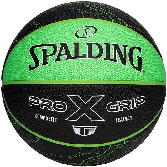 Spalding, Pro Grip X Electric Green Composite Leather Basketball - Size 7