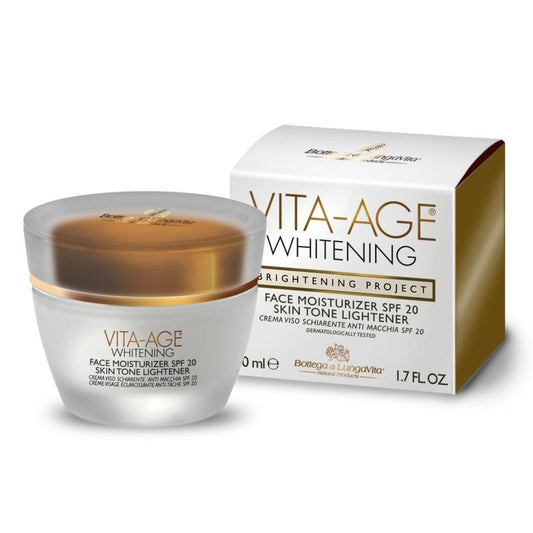 Bottega Di LungaVita, Vita - Age Whitening Face Moisturizer Spf 20 Skin Tone Lightener 50 Ml