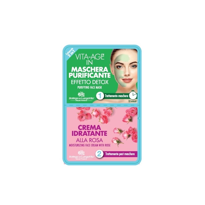 Bottega Di LungaVita, Vita - Age 2 In 1 Face Treatment Detox & Moisturizing Mask 24 X 15 Ml