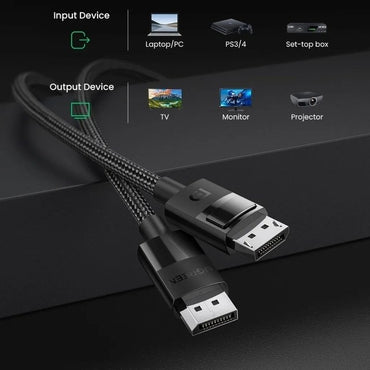 Ugreen, Ultra Hd 8K Displayport 1.4 Male To Male Cable Ugreen Dp114 - 80391 - 80394