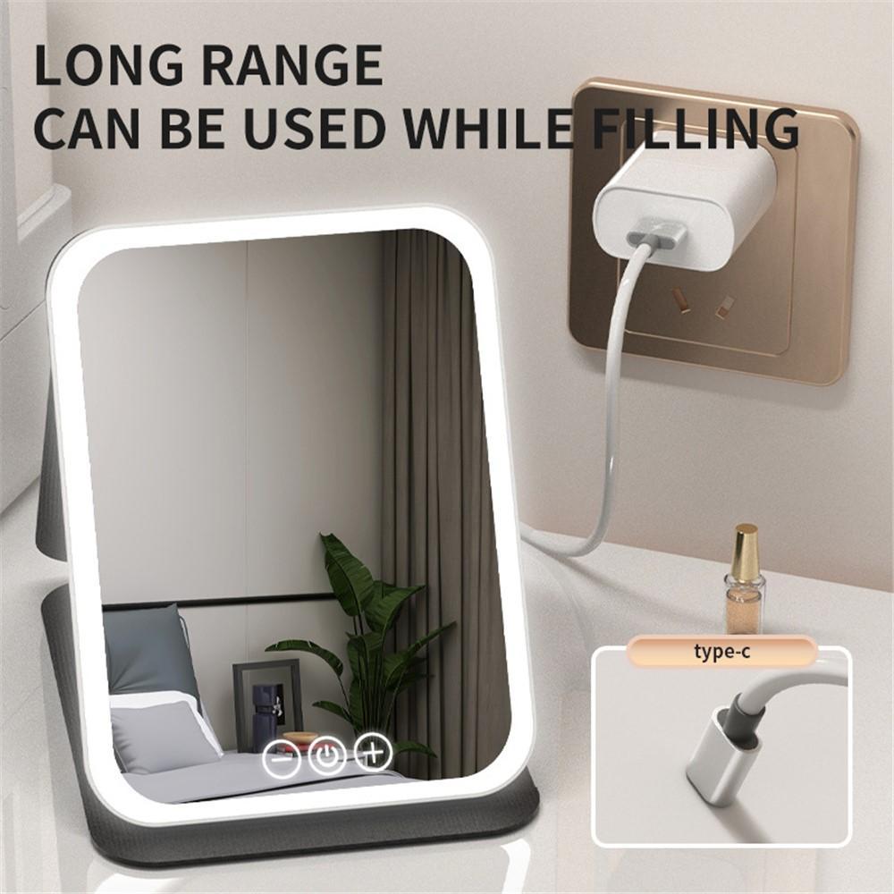 Folding Makeup Mirror – High Definition Mirror with Tri-Color LED Lighting & Touch Control, 806A