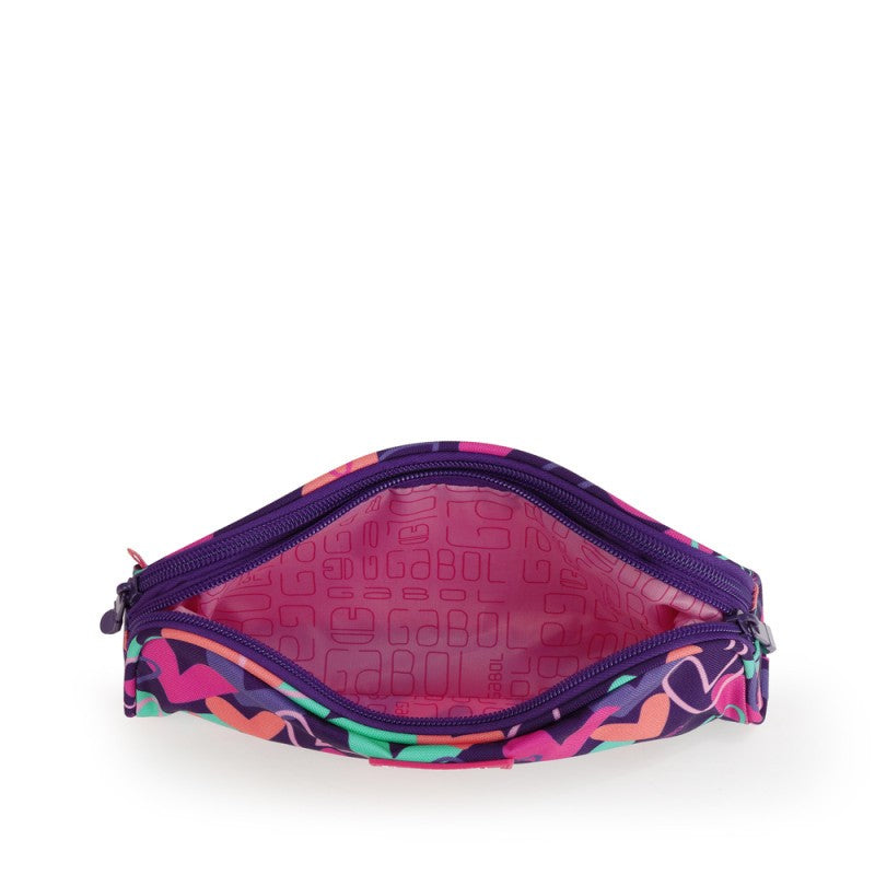 Gabol, School Pencil Case 2 Parts Kokoro Hearts 22x8x6cm#237831/2026 Purple.