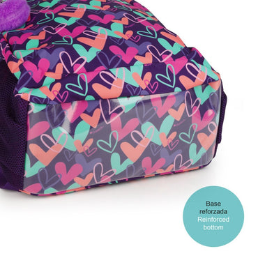 Gabol, School Backpack 2 Parts Kokoro Hearts 34x46x20cm#237896/2026 Purple.