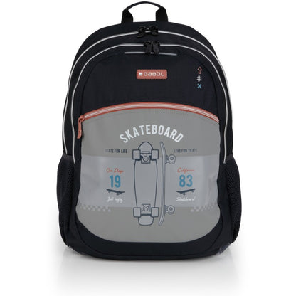 Gabol, School Backpack 2 Parts Trick 34x46x20cm#238596/2026 Grey-Black.