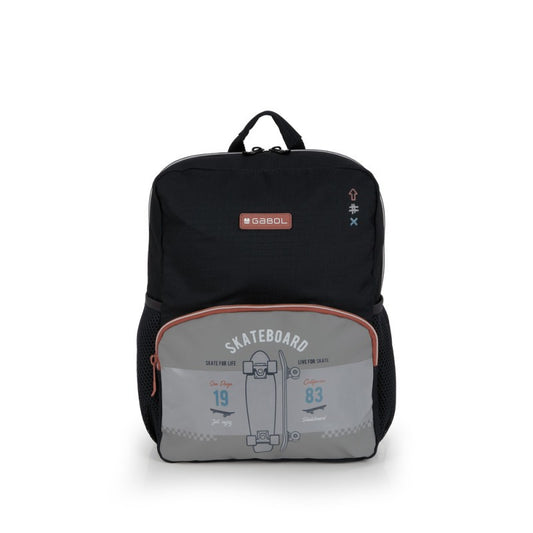 Gabol, School Small Backpack 1 Parts Trick 25x33x12cm#238521/2026 Grey-Black.