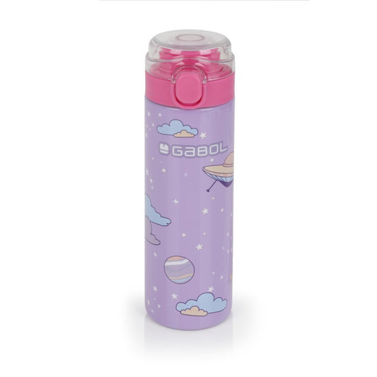 Gabol, School Stainless Steel Bottle Cosmos 6.5x22.5x6.5cm 600ML#237452/2026 Light Purple.